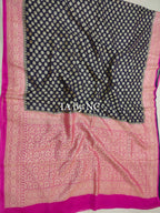 Black Banarasi Pure Khaddi Georgette Saree